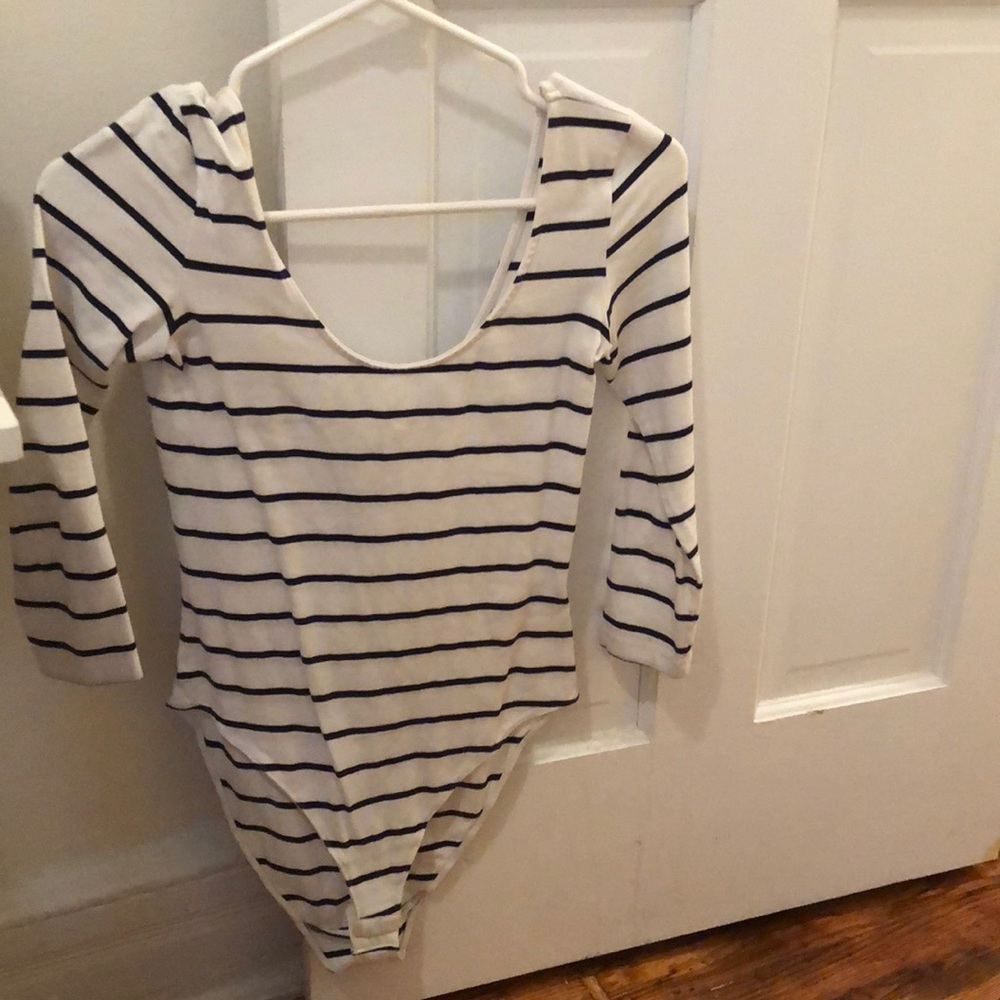 Striped body suit